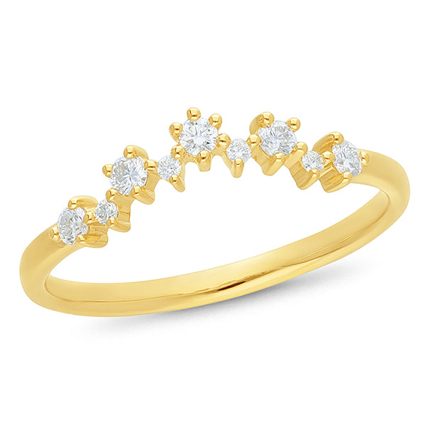 9ct Yellow Gold Diamond Ring