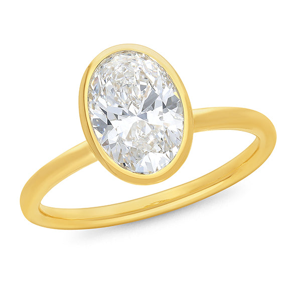 9ct Yellow Gold Lab Grown Diamond Ring