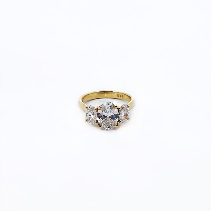 9ct Yellow Gold Lab Grown Diamond Trilogy Ring