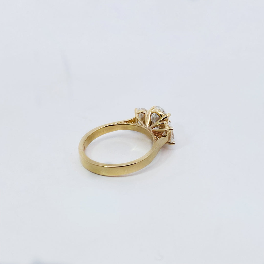 9ct Yellow Gold Lab Grown Diamond Trilogy Ring