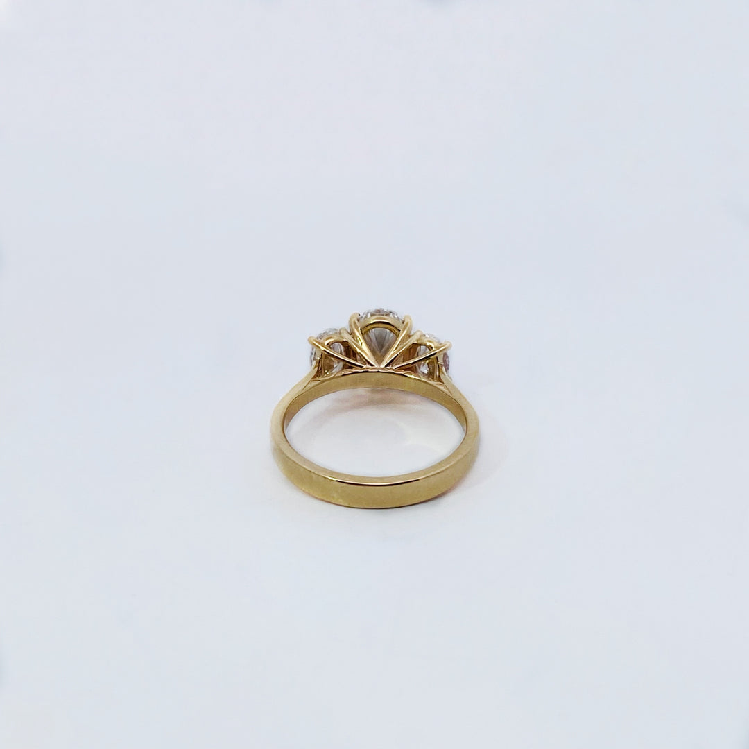 9ct Yellow Gold Lab Grown Diamond Trilogy Ring