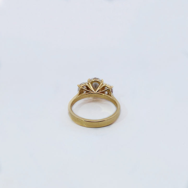 9ct Yellow Gold Lab Grown Diamond Trilogy Ring