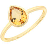 9ct Yellow Gold Pendeloque Cut Bezel Set Citrine Dress Ring