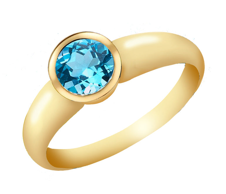 9ct Yellow Gold Blue Topaz Ring