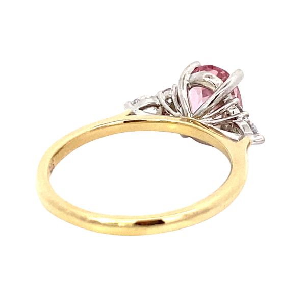 9ct Yellow & White Gold Morganite & Lab Grown Diamond Ring