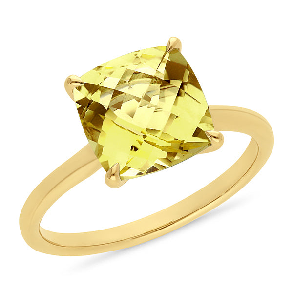 9ct Yellow Gold Lemon Quartz Ring