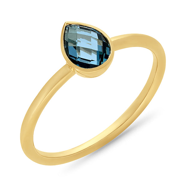 9ct Yellow Gold London Blue Topaz Ring