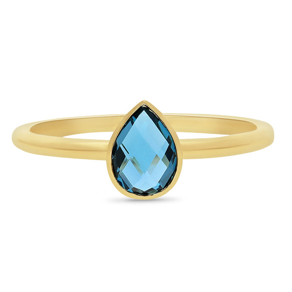 9ct Yellow Gold London Blue Topaz Ring