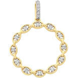 9ct Yellow Gold Open Circle Pendant With 0.10ct Diamonds