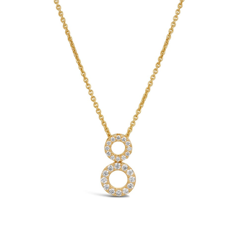 9ct Yellow Gold Lab Grown Diamond Circle Necklace