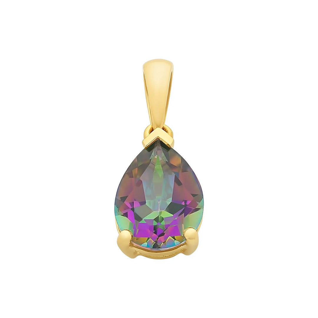 9ct Yellow Gold Pendeloque Cut Mystic Topaz Pendant