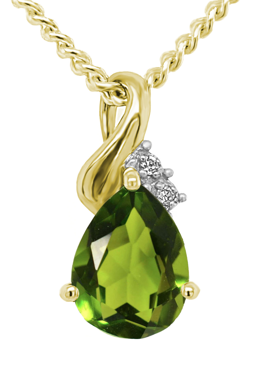 9ct gold peridot and diamond offers necklace