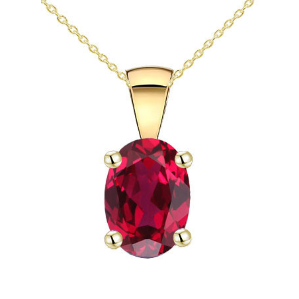 9ct Yellow Gold Created Ruby Pendant