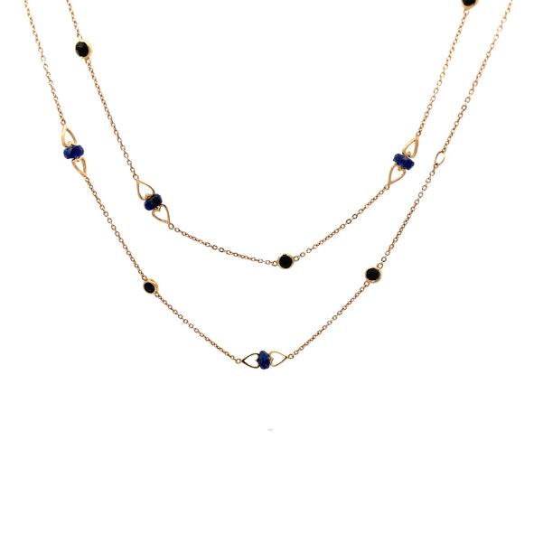 9ct Yellow Gold Sapphire Necklace