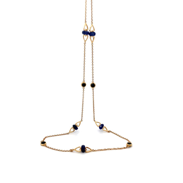 9ct Yellow Gold Sapphire Necklace