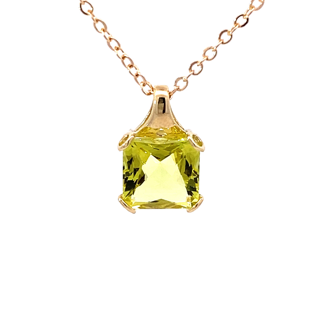 9ct Yellow Gold Lemon Quartz Pendant