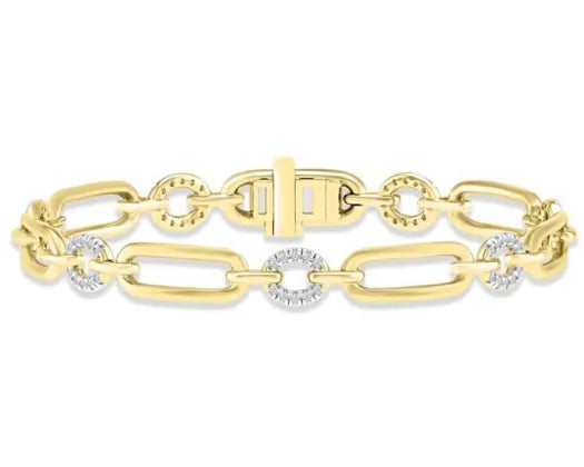 9ct Yellow Gold Diamond Bracelet