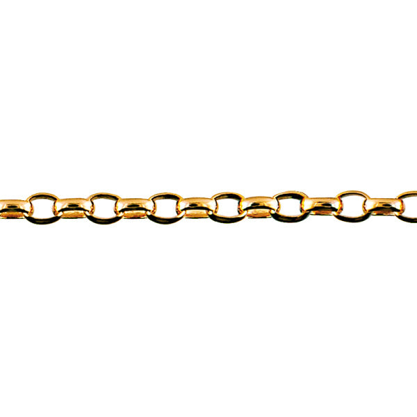9CT Yellow Gold Oval Belcher Bracelet 19cm