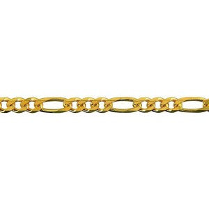 9ct Yellow Gold Bevelled Figaro Bracelet