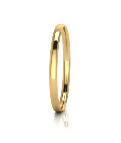 9ct Yellow Gold Silver Filled Half Round Bangle