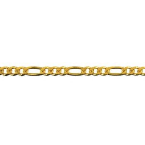 9ct Yellow Gold Bevelled Figaro Bracelet