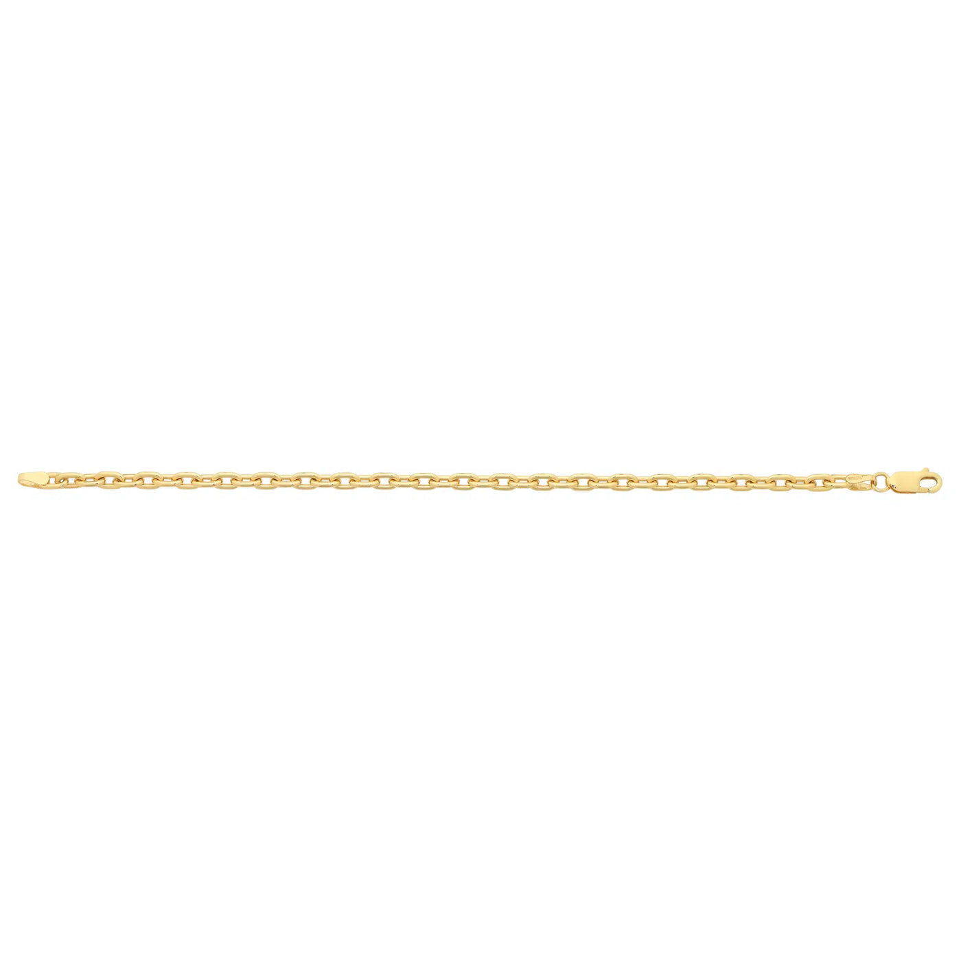 9ct Yellow Gold Silver Filled Cable Link Bracelet 19cm