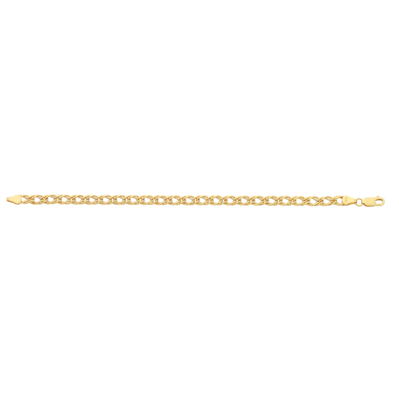 9ct Yellow Gold Silver Filled Double Curb Link Bracelet 19cm