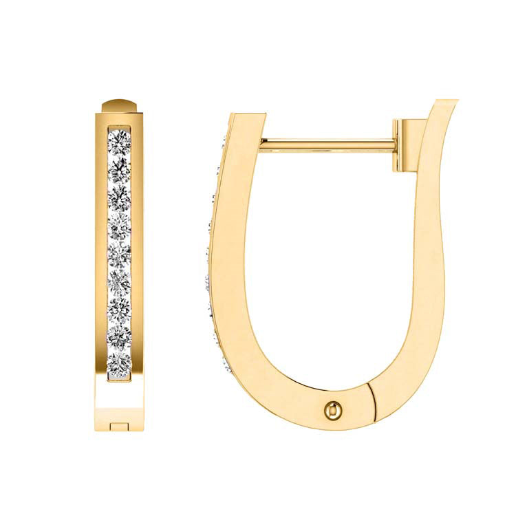 9ct Yellow Gold Diammond Huggie Earrings