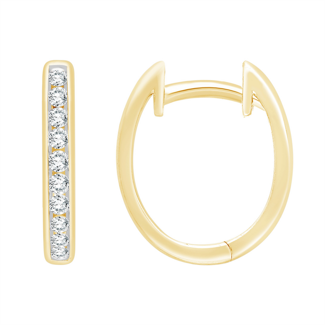 9ct Yellow Gold Lab Grown Diamond Huggi Earrings