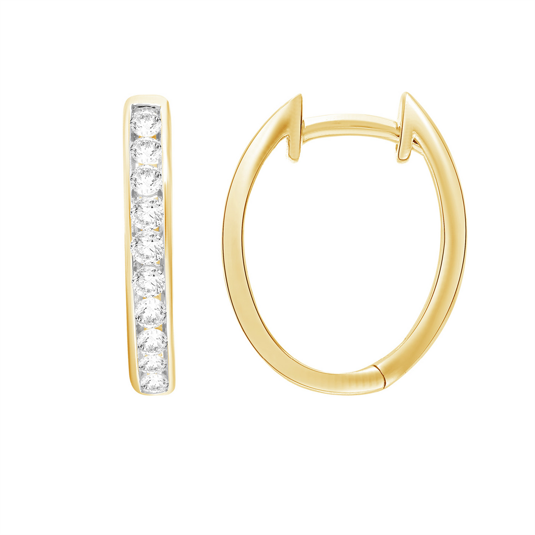 9ct Yellow Gold Lab Grown Diamond Huggie Earrings