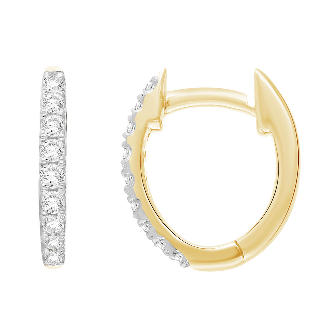 9ct Yellow Gold Lab Grown Diamond Huggie Earrings