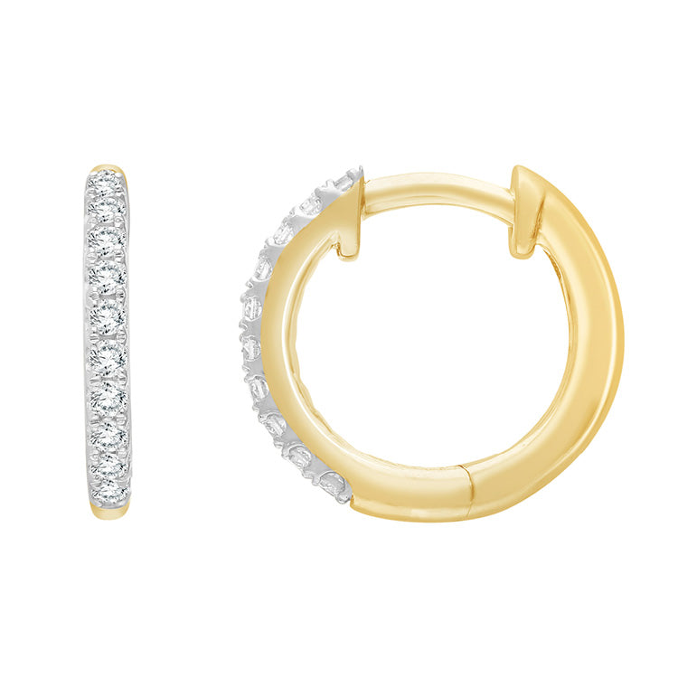 9ct Yellow Gold Lab Grown Diamond Huggie Earrings