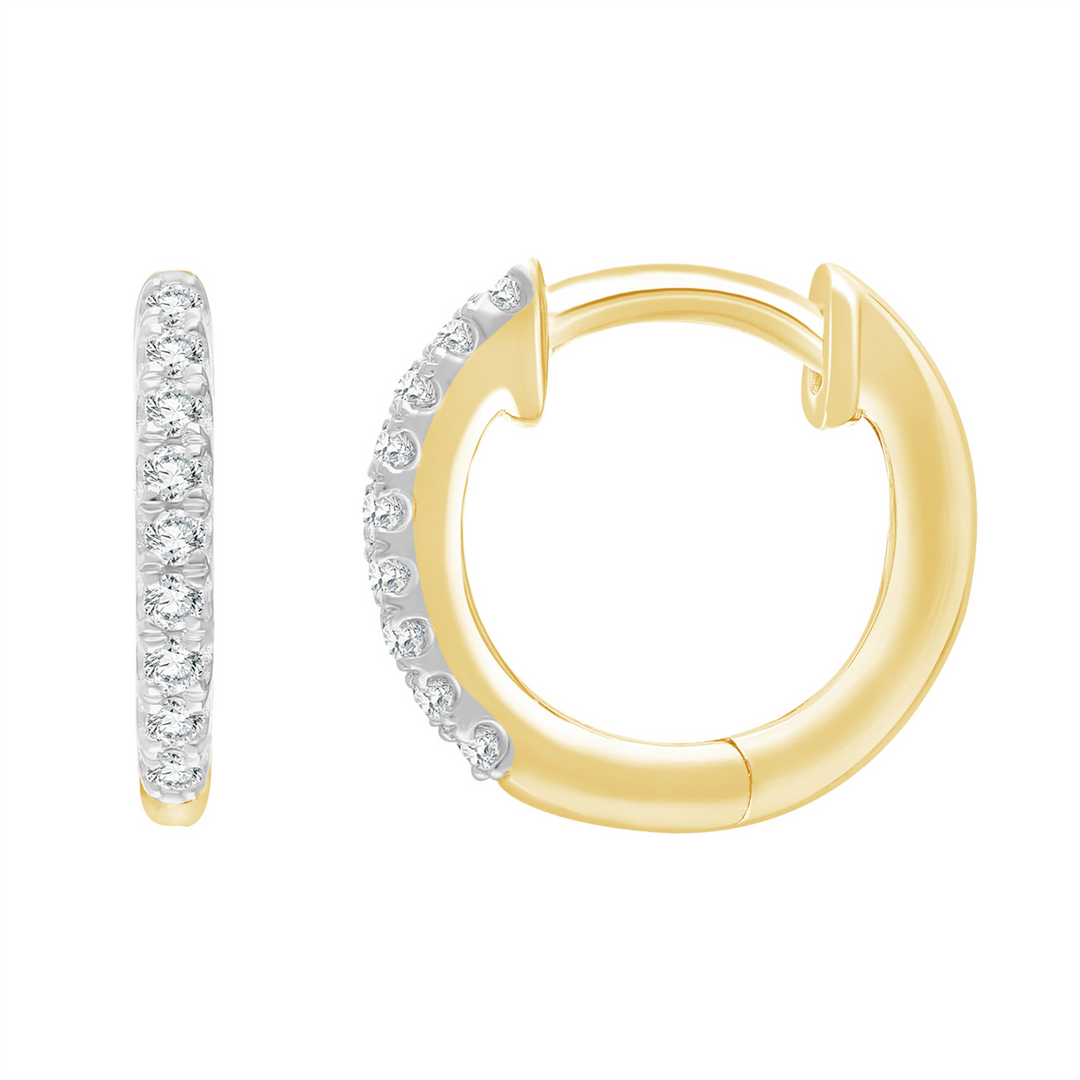 9ct Yellow Gold Lab Grown Diamond Huggie Earrings
