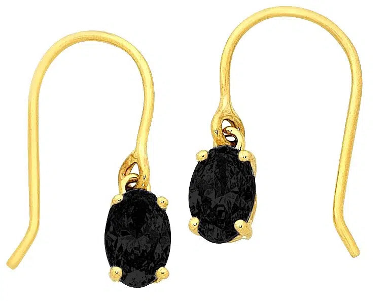 9ct Yellow Gold Sapphire Sheppard Hook Earrings