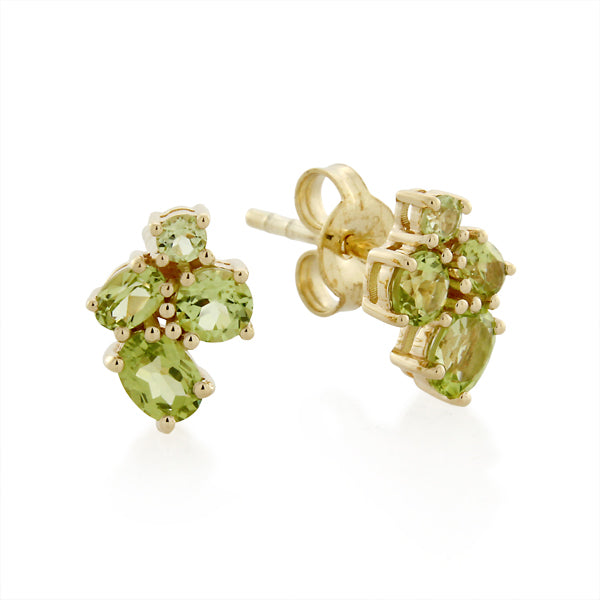 9ct Yellow Gold Peridot Stud Earrings