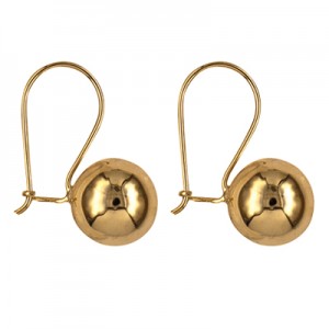 9ct Yellow Gold Euro Ball Earwire Earrings