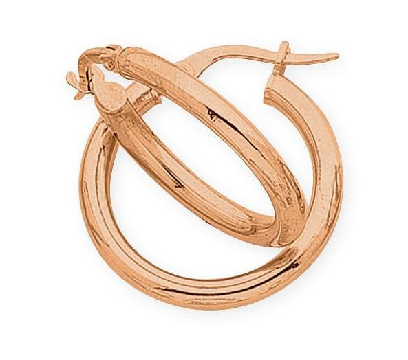 9ct Rose Gold Silver Filled Hoop Earrings