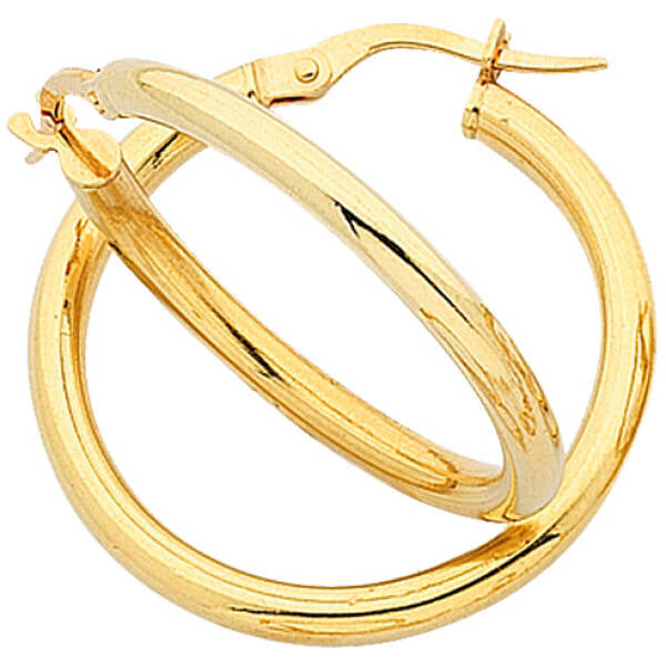 9ct Yellow Gold Silver Filled Hoops