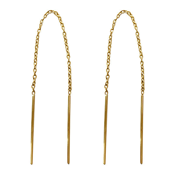 9ct Yellow Gold Thread Earrings