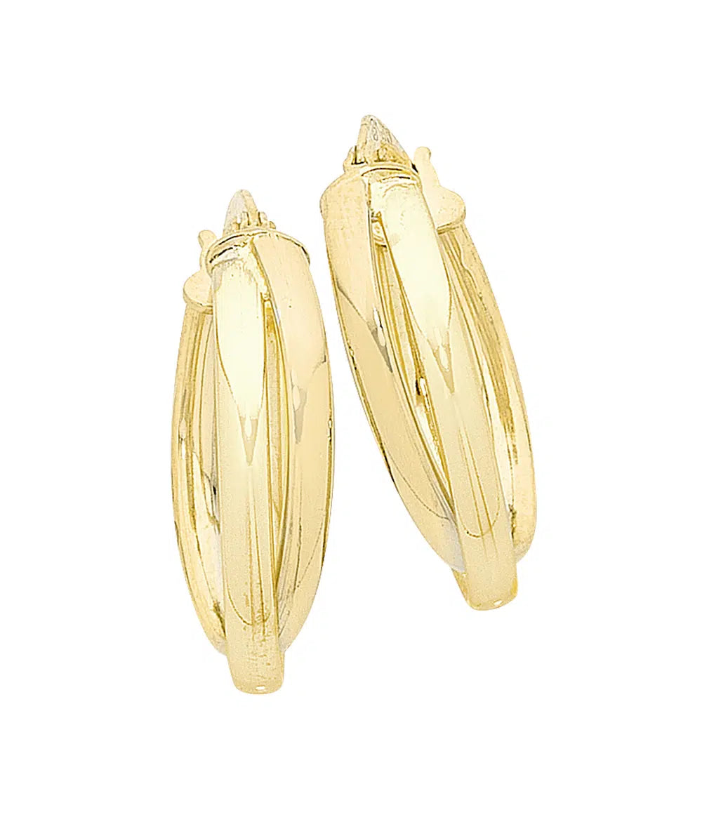 9ct Yellow Gold Silver Filled Hoop Earrings