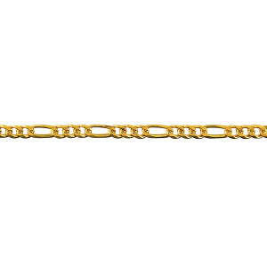 9ct Yellow Gold Diamond Cut Figaro Chain 55cm