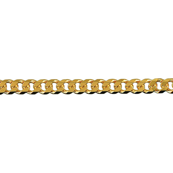 9ct Yellow Gold Bevelled Diamond Cut Curb Chain 55 cm