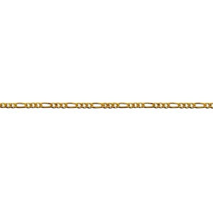 9ct Yellow Gold Bevelled Figaro Anklet