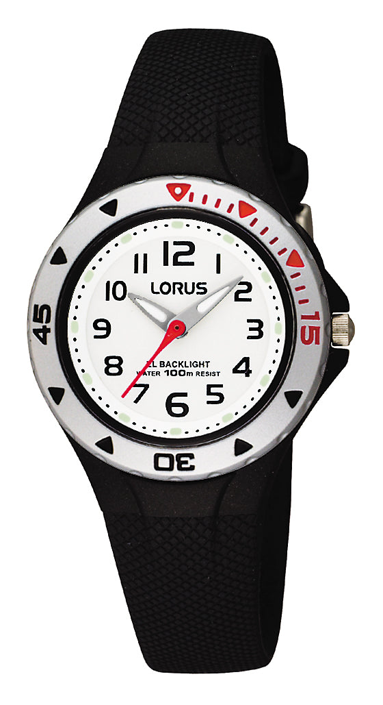 Lorus Black & Silver Youth Sports Watch