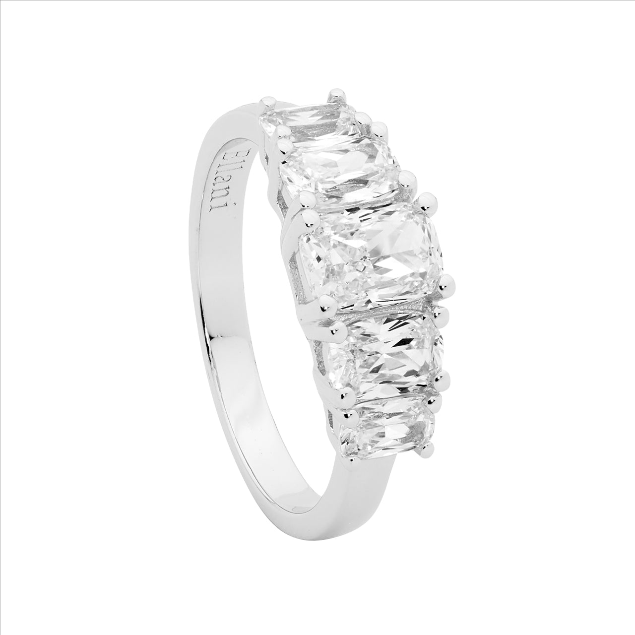Ellani Sterling Silver White Cubic Zirconia Ring