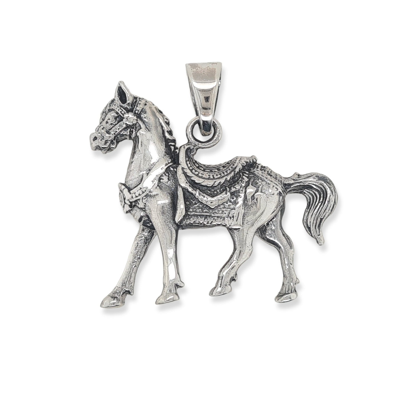 MCJ Sterling Silver Large Horse Pendant
