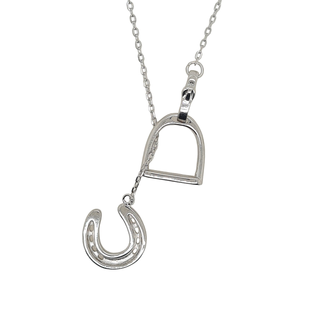 Sterling Silver Horseshoe & Lariat Necklace