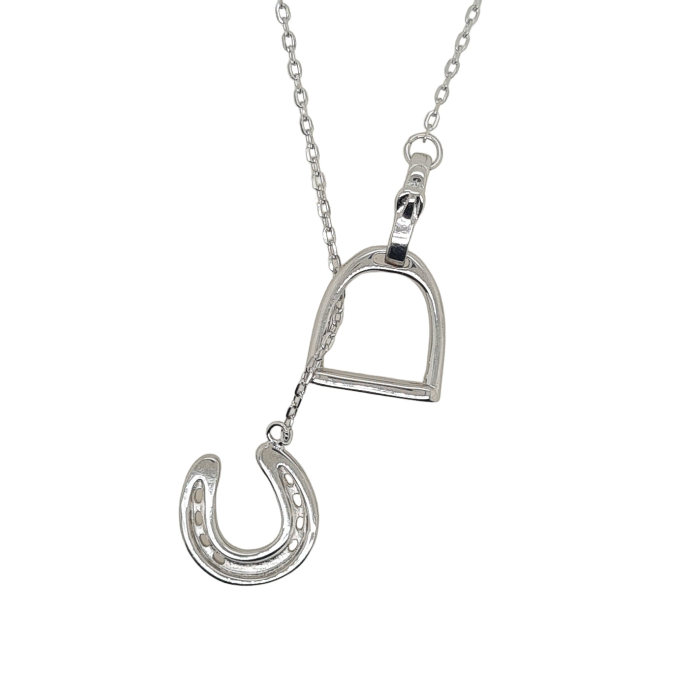 MCJ Sterling Silver Horseshoe & Lariat Necklace