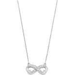 Sterling Silver & White Cubic Zirconia Infinity Necklace