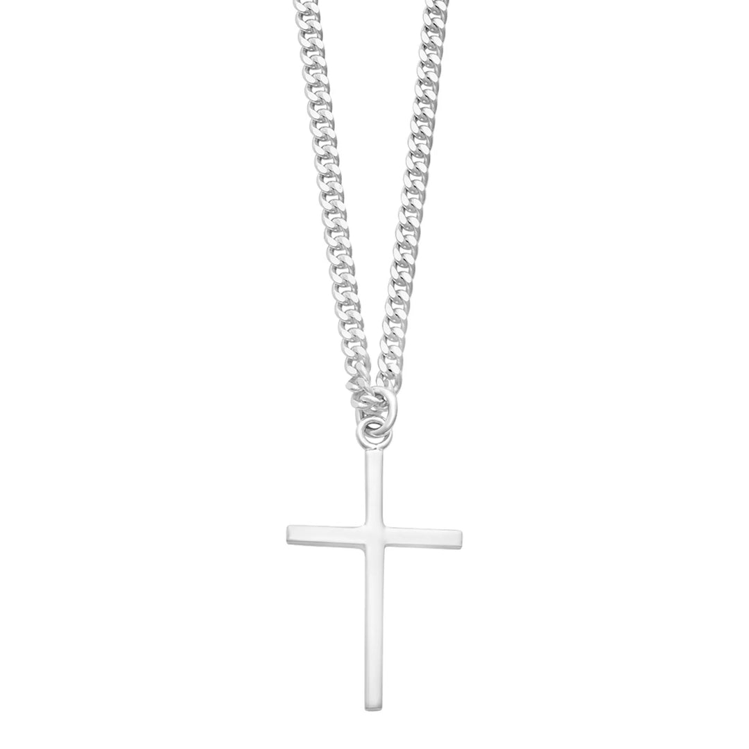 Sterling Silver Simple Cross & Chain